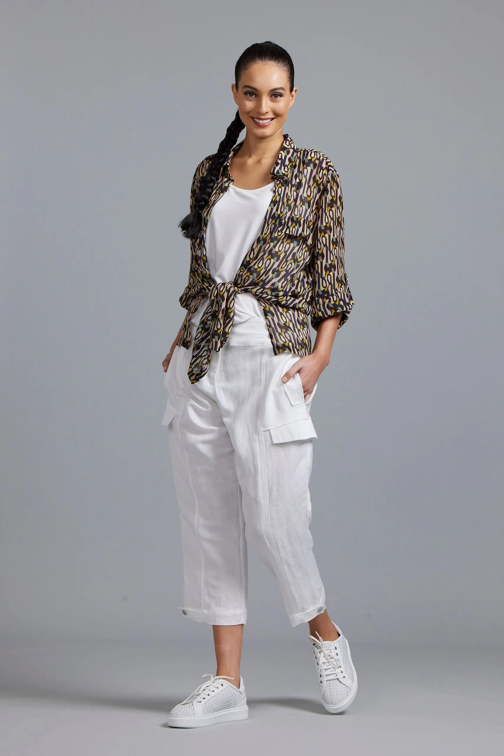 Paula Ryan Print Panel Shirt
