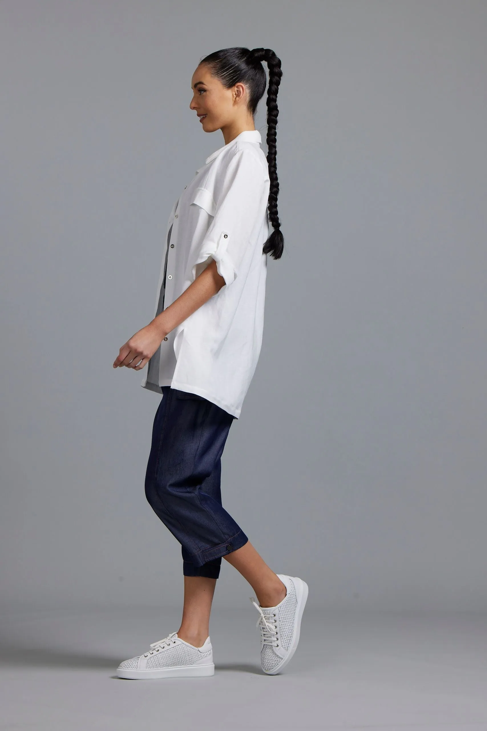Paula Ryan Washer Linen Panel Shirt