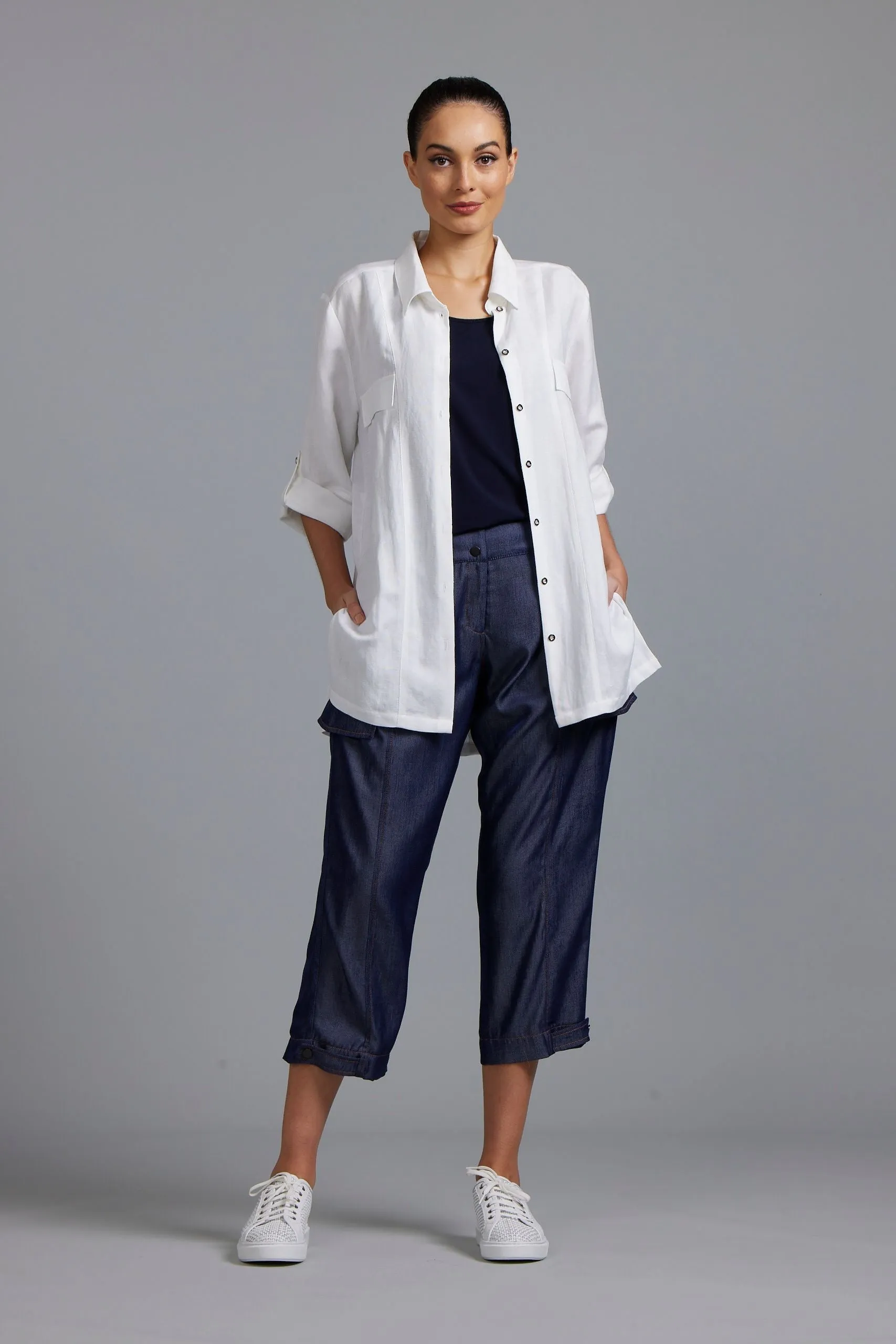 Paula Ryan Washer Linen Panel Shirt