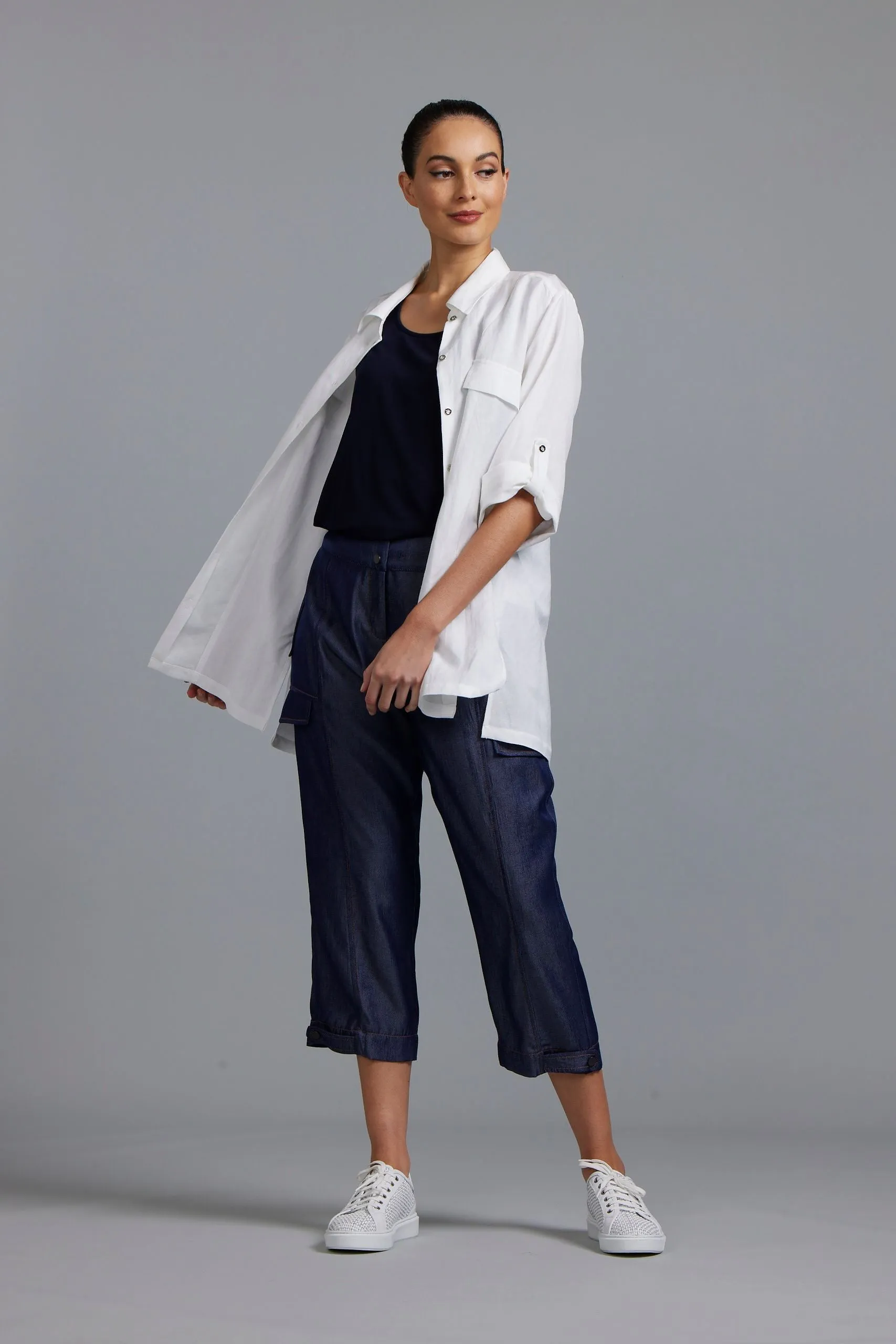 Paula Ryan Washer Linen Panel Shirt