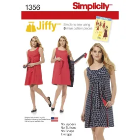 Simplicity Pattern 1356 Women's Jiffy® Reversible Wrap Dress