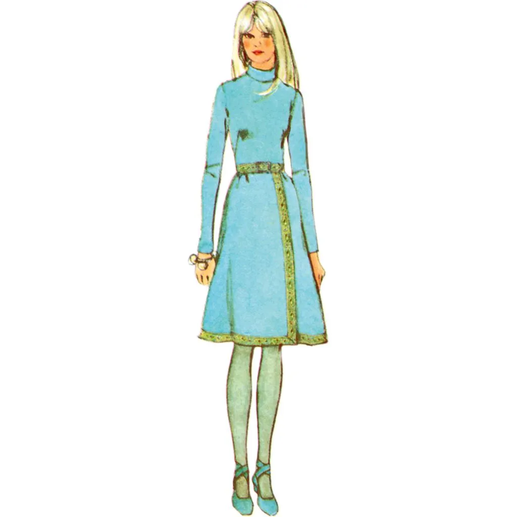 Simplicity Sewing Pattern S3017 Misses' Dress with Front-Wrap Skirt and Scarf