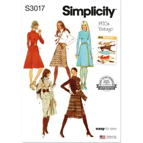 Simplicity Sewing Pattern S3017 Misses' Dress with Front-Wrap Skirt and Scarf