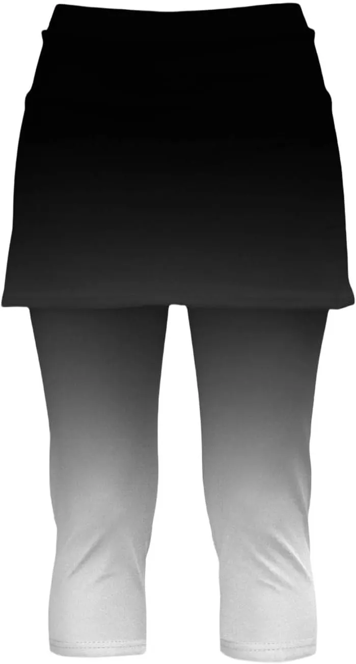 Skirted Leggings for Women Athletic Golf Skorts Gym Tennis Yoga High Waisted Stretchy Soft Capri Leggings with Skirts