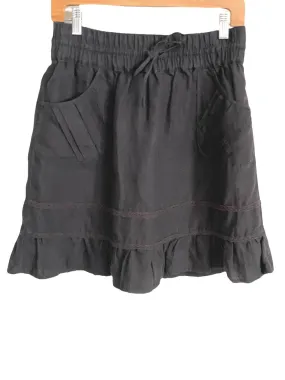 Soft Autumn Gray Linen Ruffle Skirt