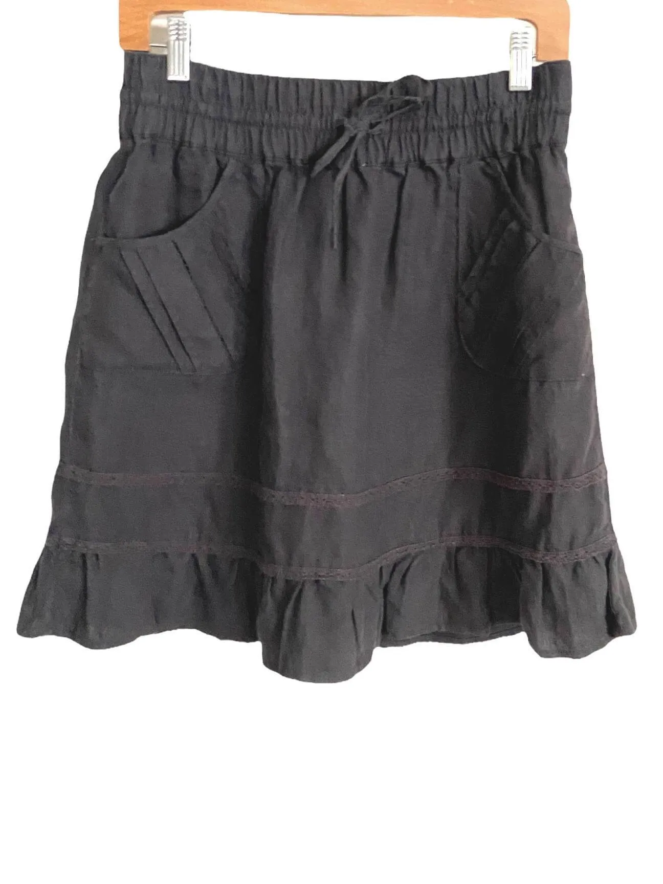 Soft Autumn Gray Linen Ruffle Skirt