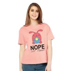 SRF-24103-Cotton-Everyday Attitude Relaxed Fit T-Shirt-Peach