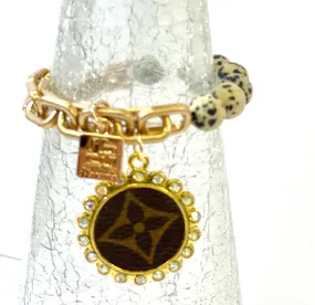 Stone- Dalmatian/pony half chain bracelet
