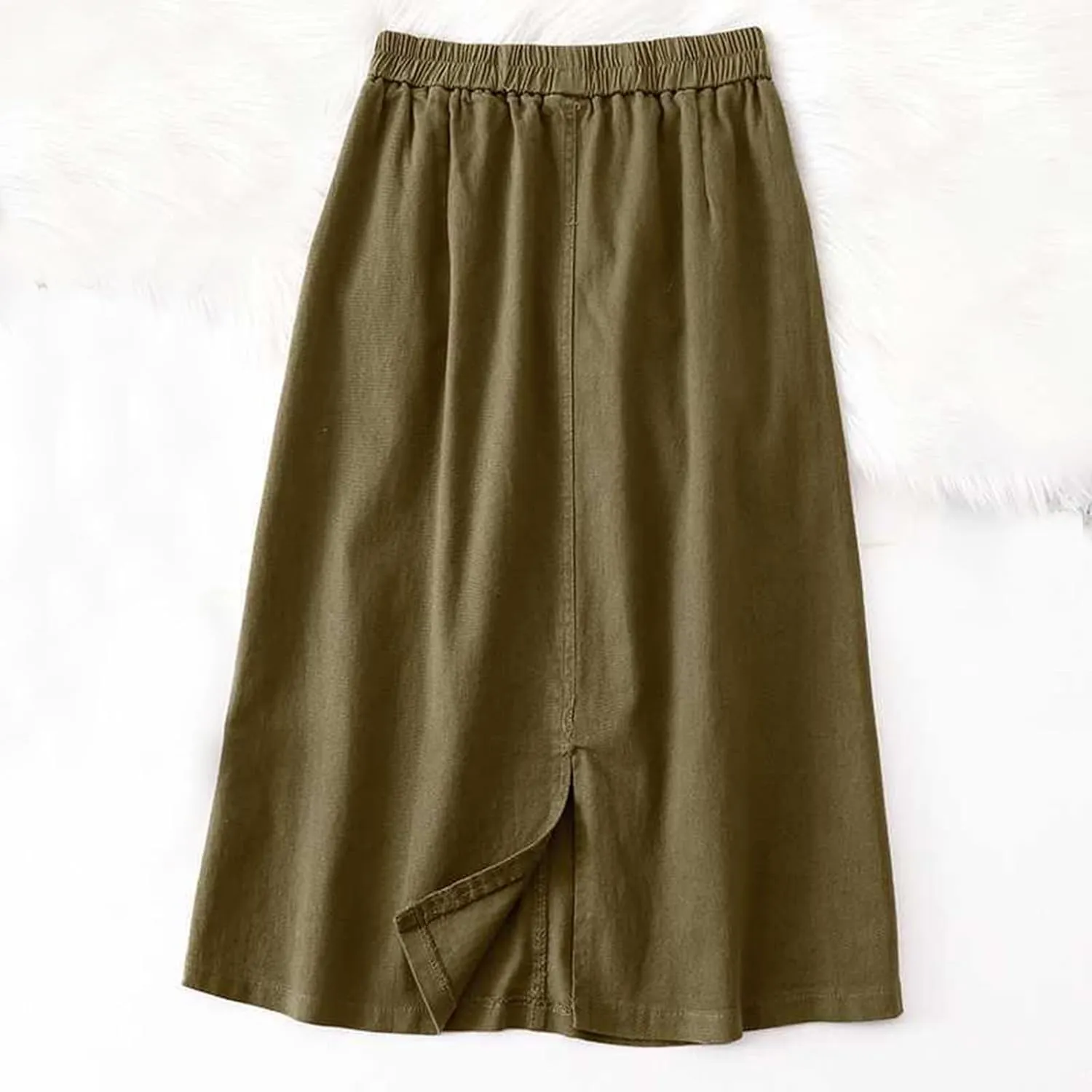 Summer Skirts for Women 2025 Trendy High Waisted Bubble Long Skirt Casual Soft Maxi Linen Skirt with Pockets