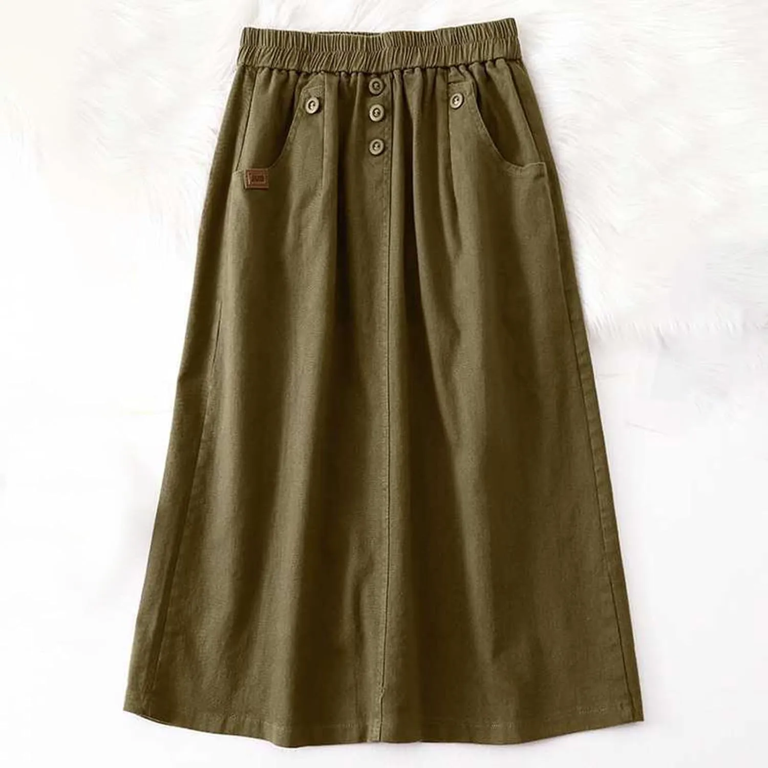 Summer Skirts for Women 2025 Trendy High Waisted Bubble Long Skirt Casual Soft Maxi Linen Skirt with Pockets