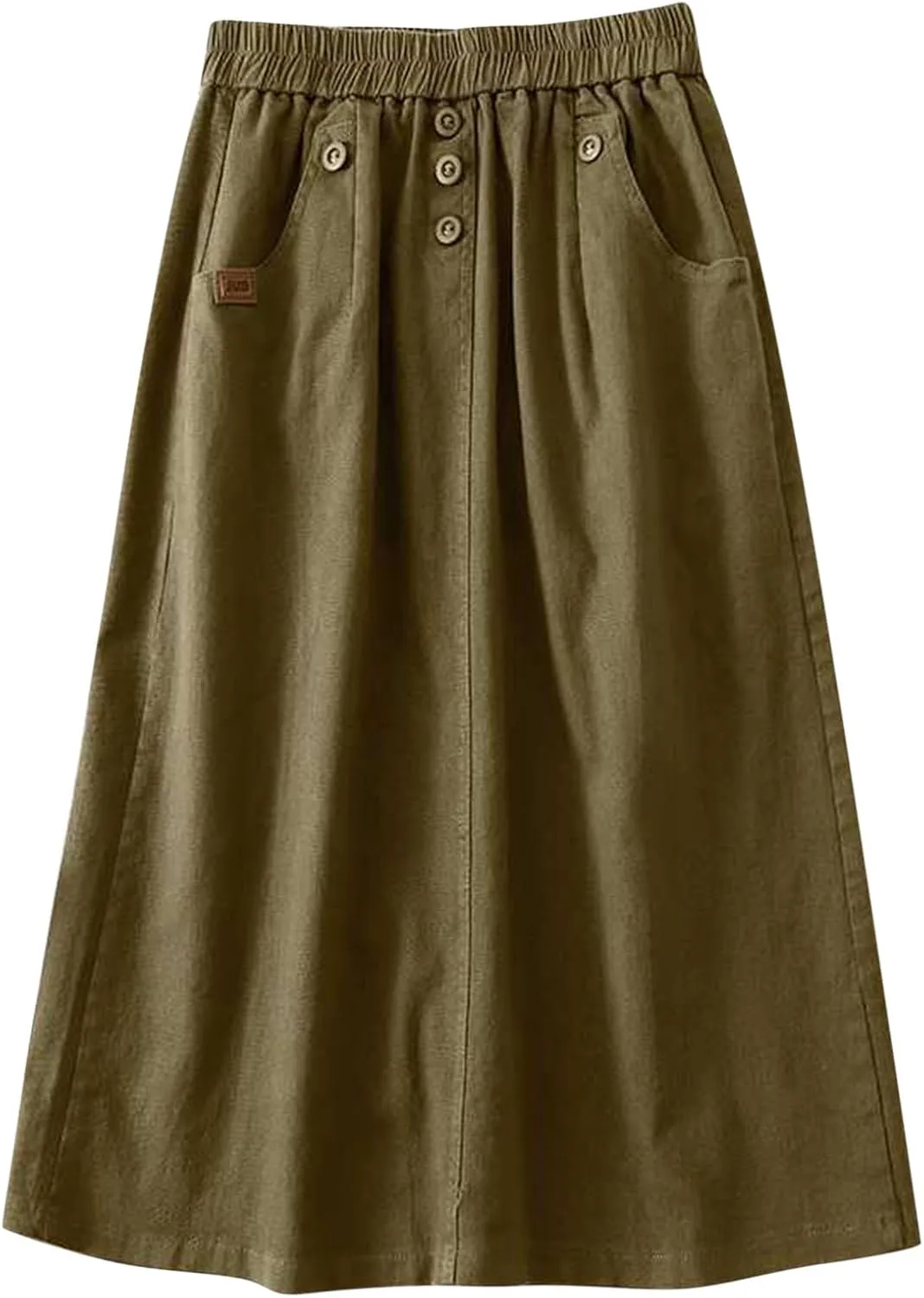 Summer Skirts for Women 2025 Trendy High Waisted Bubble Long Skirt Casual Soft Maxi Linen Skirt with Pockets
