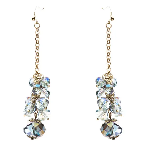 Trendy Design Crystal Rhinestone Lovely Cluster Balls Dangle Earrings E846 Blue