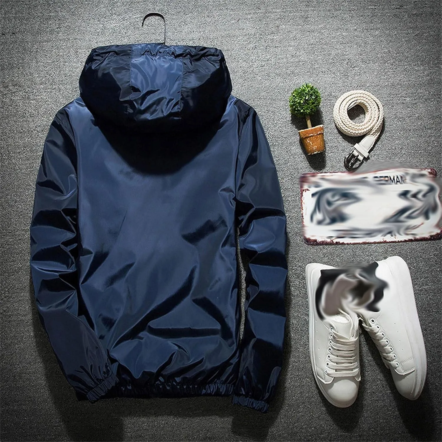 tuduoms Men's Rain Hiking Jackets Waterproof Soft Shell Lightweight Hooded Raincoat Fashion Active Windbreaker Zip Up Hoodies