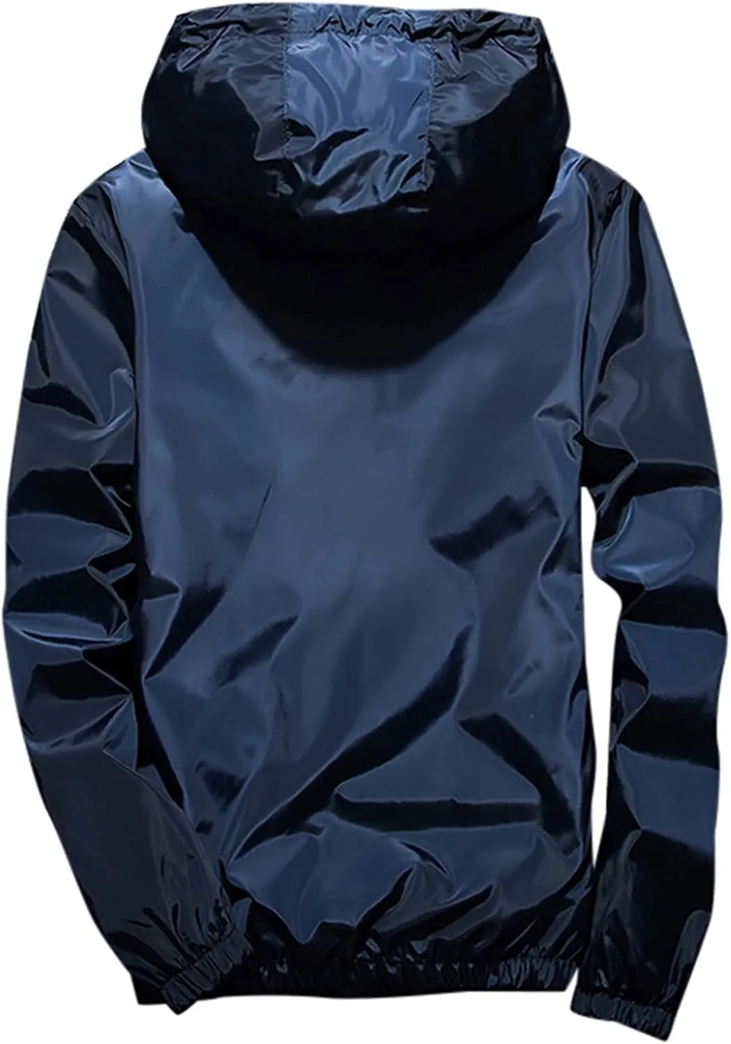 tuduoms Men's Rain Hiking Jackets Waterproof Soft Shell Lightweight Hooded Raincoat Fashion Active Windbreaker Zip Up Hoodies