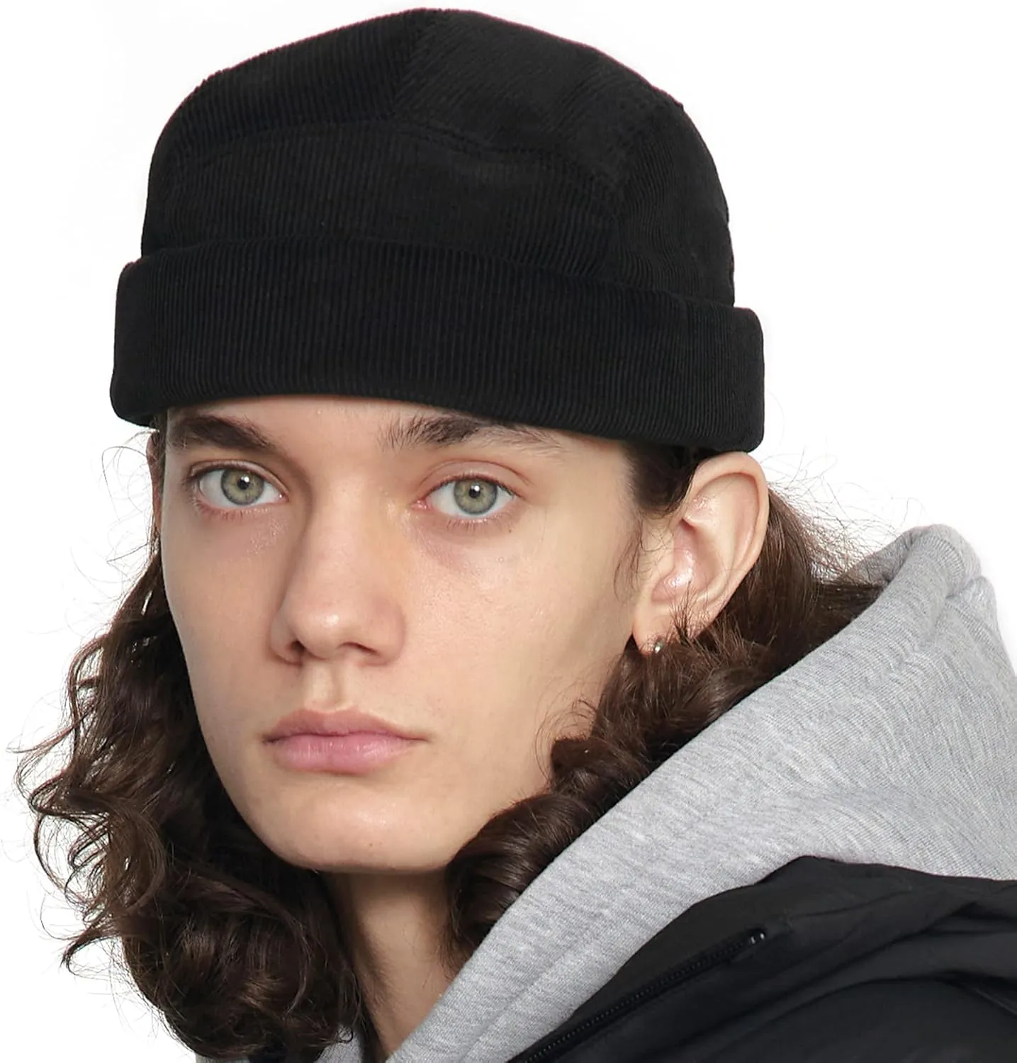 UNDERCONTROL Corduroy Brimless Trawler Leon Harbour Rolled Cuff Miki Watch Cap Unisex Skull Fisherman Tactical Beanie Korea