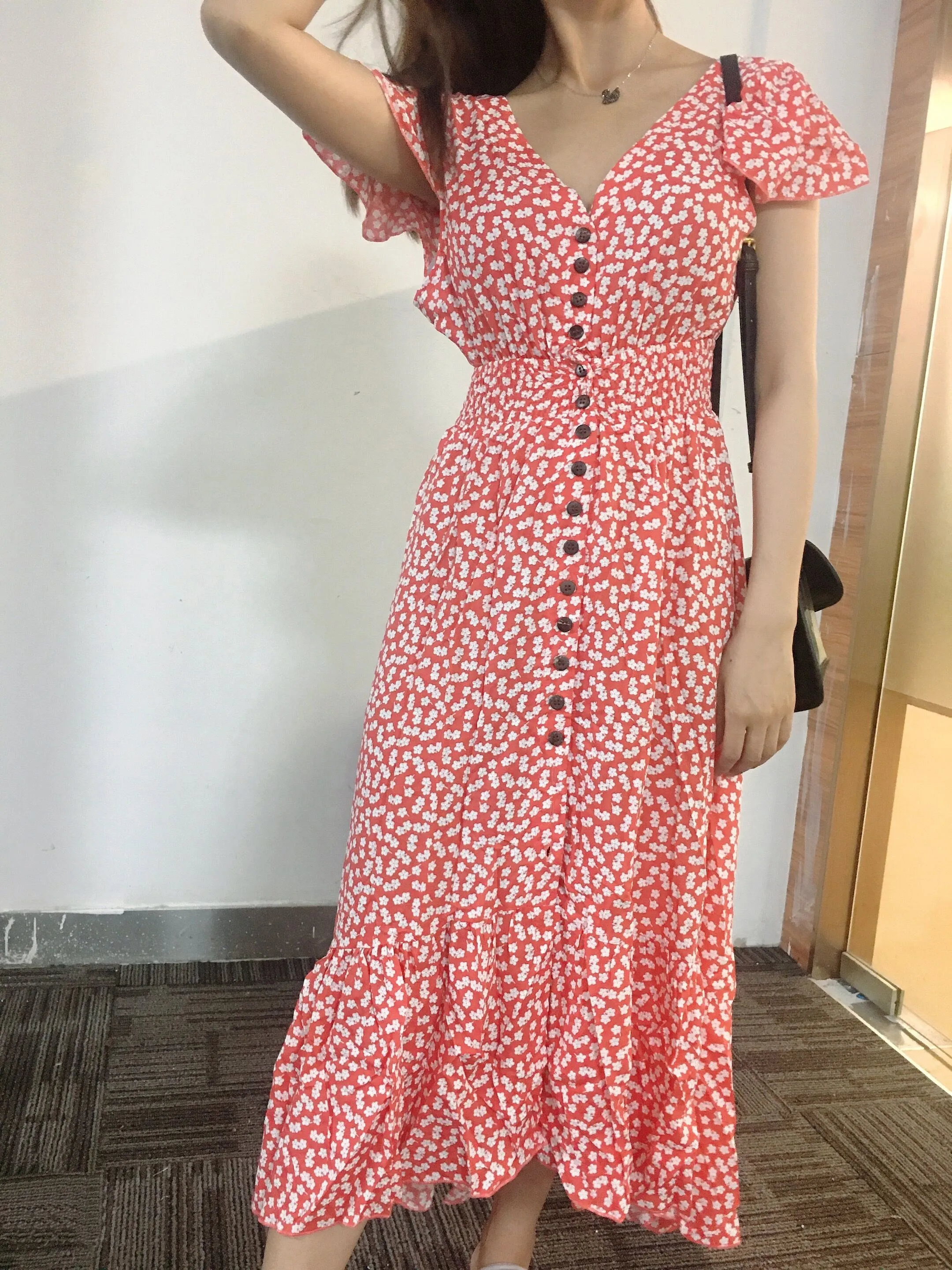 Vintage Dress, Boho Midi Dress,  Dress, Backless Dress, Blue Sky, Yellow and Red
