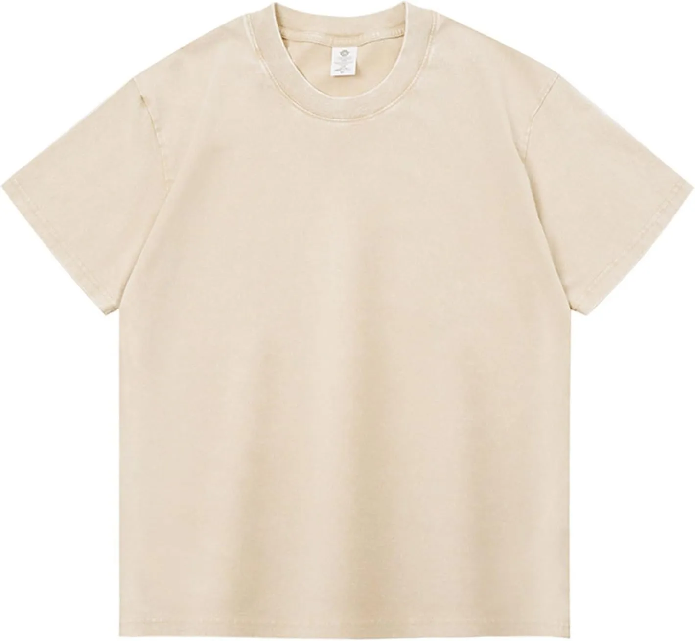 WENKOMG1 Mens Cotton Shirt Washed Crew Neck Casual Pullover Summer Short Sleeve Loose Fit Baggy Style Tee Shirts