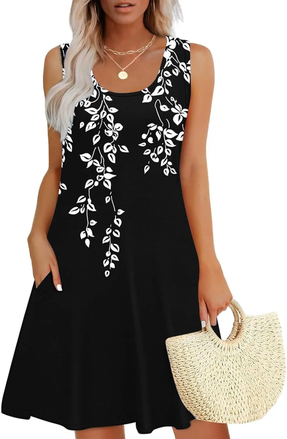 Women's 2025 Summer Casual Floral Boho Dress Elegant Halter Flowy Ruffle Midi Dress Sundresses Casual Beach Dresses