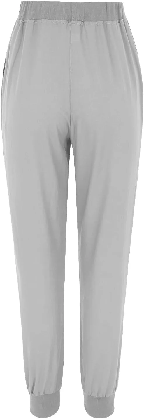 Women's Cotton Linen Summer Fashion Pant Trousers Elastic Waist Stretchy Slim-Fit Palazzo Lounge Pants